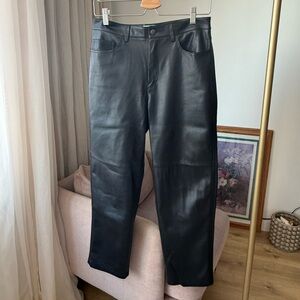 Mango Leather-effect Pants, Black, EU 38 / US 6